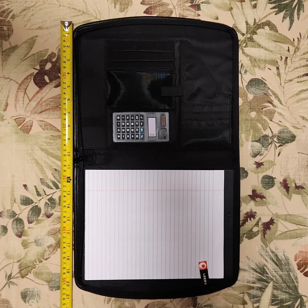 Leeds Temple University Zippered Padfolio Black DuraHyde Embossed